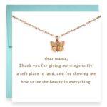 Dear Mama, Butterfly Necklace with Tiny Card Print